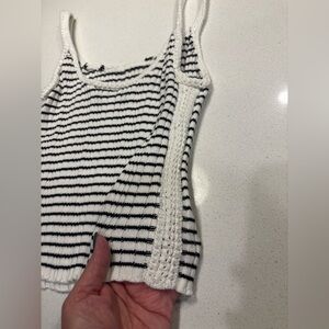 AE Crochet‎ Trim Sweater Tank Top Size XS 
Black and White Stripes